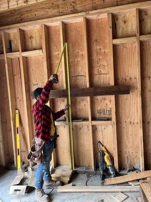 Garage framing in San Rafael