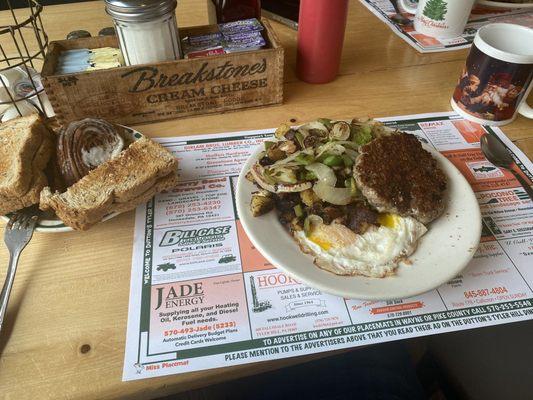 The breakfast plate was so large haha I do not believe I have had a better sausage pattie ever