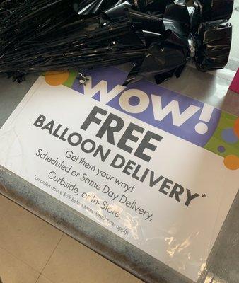 Free balloon delivery over $59.