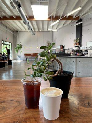 Cold brew and latte