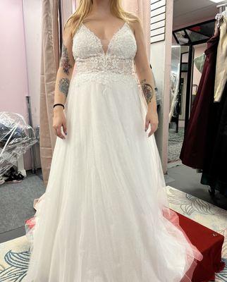 Front of wedding dress