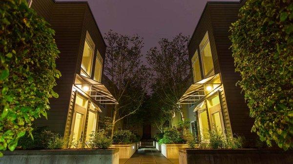 Courtyard at night