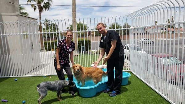 Linda and Martin on lifeguard duty!