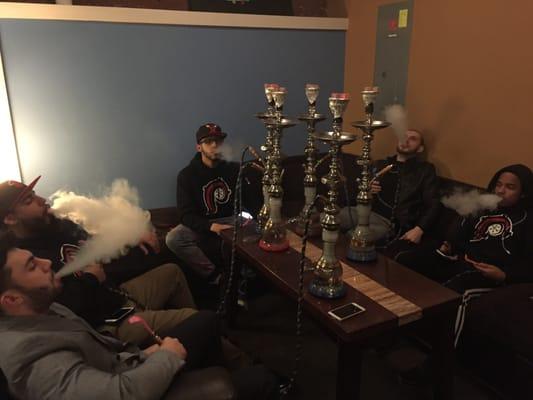 Customers enjoying some delicious hookah!