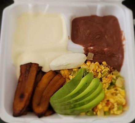 Breakfast on point. Traditional breakfast  (salvadorian style) comes with tortillas.  10.00 dollars 7/25/21 yumminess