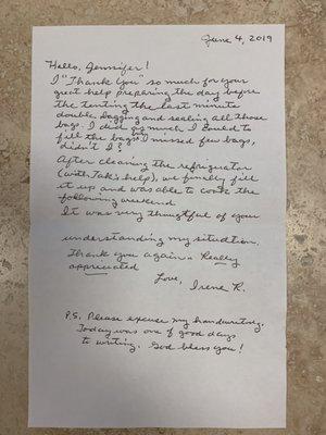 Letter from an owner