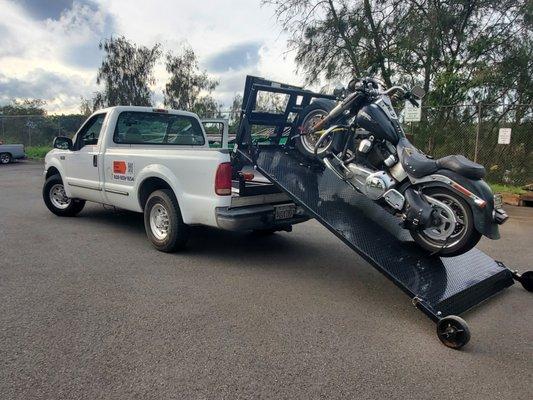 Harley Davidson tow to Mililani.