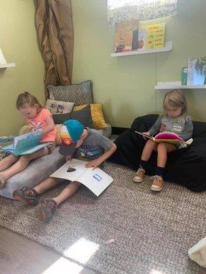 Reading nook in his class