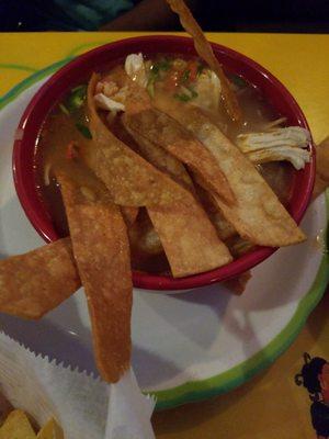 Chicken tortilla soup $5