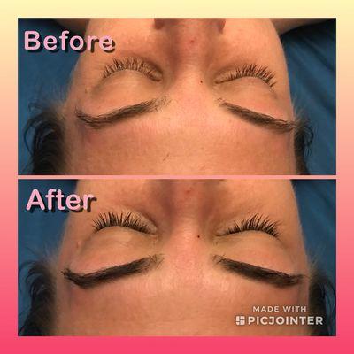 Brow tint before and after