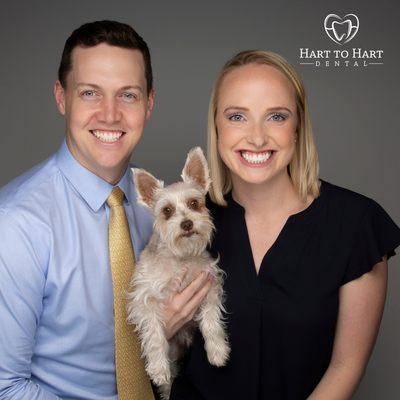 Dr. & Dr. Hart with the Office Administrator of Cuteness, Bitsy.