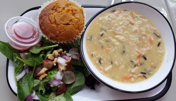 Soup salad muffin combo