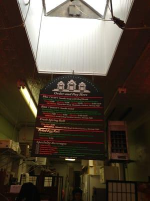 The menu. When we were there, they had drunken noodles as a special!