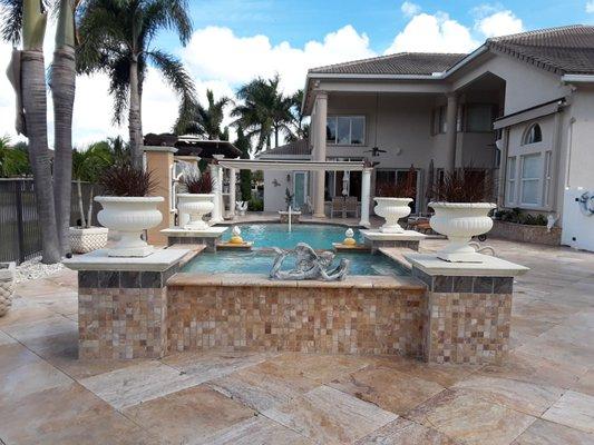 Clean and seal Travertine decks Italian marble pavers