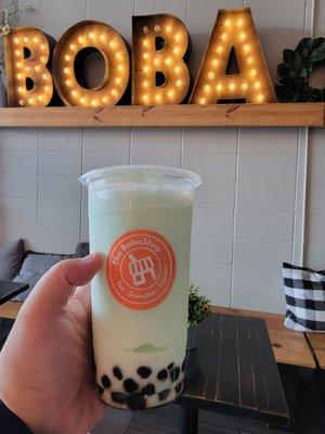 Honeydew with boba