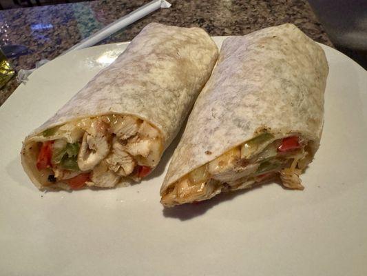 Grilled chicken wrap (salad not pictured)