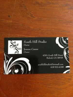 Business card for South Hill Studio