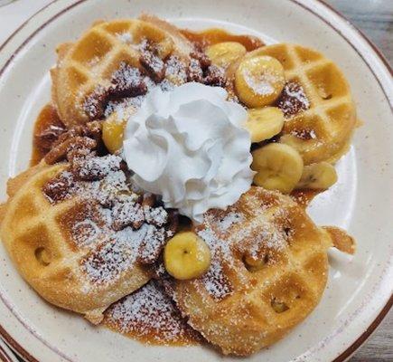 Bananas Foster Waffles