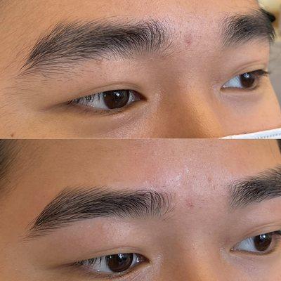 Brow wax before and after