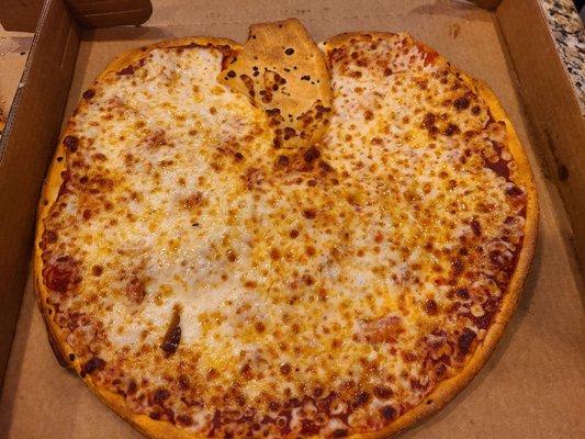 Cheese "pumpkin" pizza for Halloween