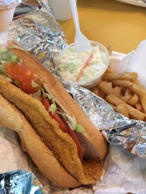 Fish sandwich combo with fries and a drink $5.99