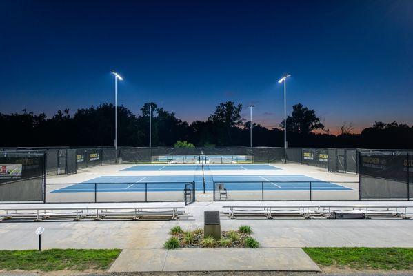 Schroedl Tennis Center at night