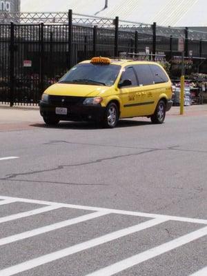 Springfield Yellow Cab driver taking care of a passenger on a hot day!