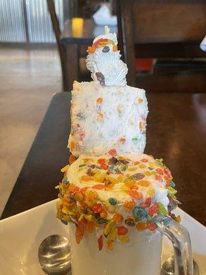 Fruity pebble fudge shake