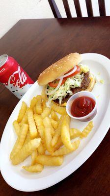 Cheese burger combo $8.50