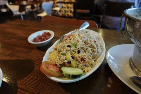 Shrimp Fried Rice (italian sausage on the side)