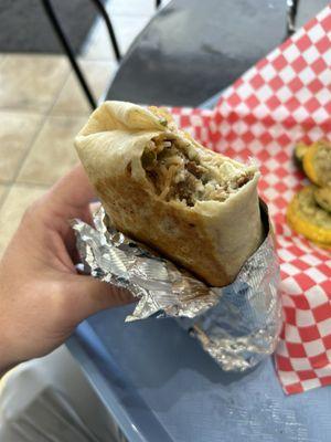 Inside wrap with gyro meat