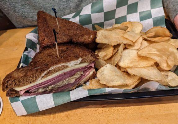 2024 St Pat day poormans special Reuben and chips so tasty and only $9.99