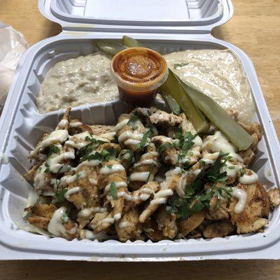 Chicken Shawarma Platter (sub Falafel Platter sides)