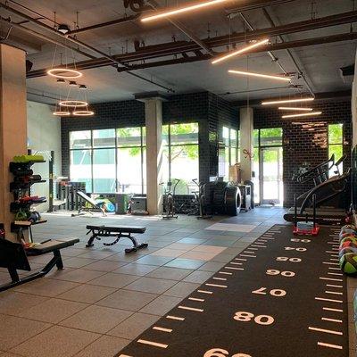 Private training space with high-end workout equipment.