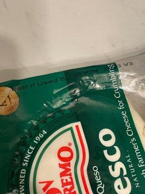 Expired cheese