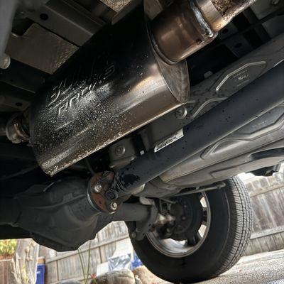 Borla muffler installed on 2020 Ford Ranger