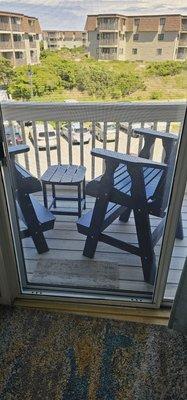 Patio area looking out to the ocean.