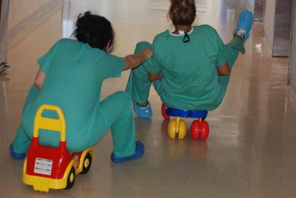 Bodywork got these nurses back in the race!