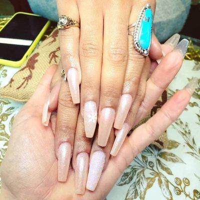 GELx coffin full color Soft gel extensions with