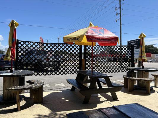 Some of the outdoor seating area