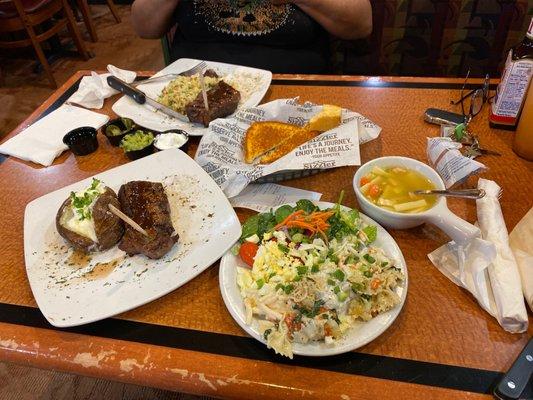 12 oz. New York Strip Steak salad bar