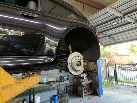 brake job on an e36/8 at Orion Auto Service