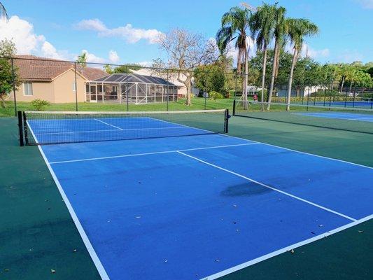 One of 3 pickleball courts available at this Center