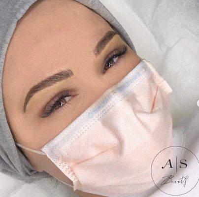 perfect set of microbladed brows