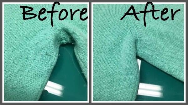 Before & After: Dry Cleaning with Lint Ball Treatment