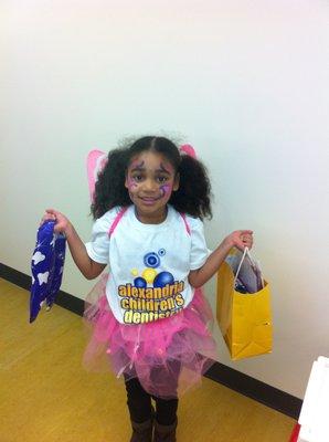 Such a cutie! Loaded up with everything needed to keep her teeth healthy!