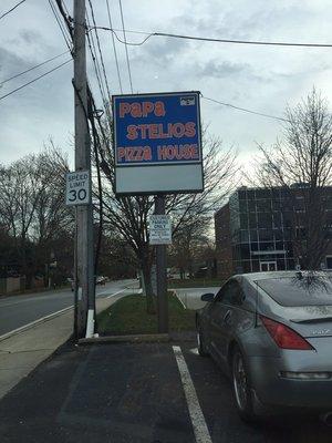 Papa Stelio's Pizza of Brockton -- 25 Pearl Street, Brockton             Sign