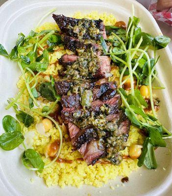 Grilled short rib on couscous