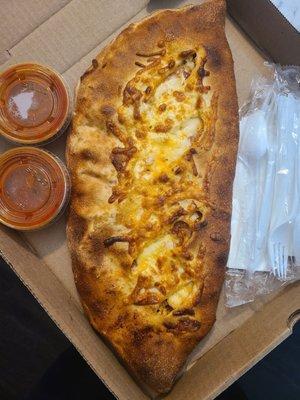 Buffalo Chicken Calzone (I added bacon to it)