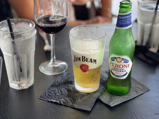 Peroni Beer  &  Red Wine